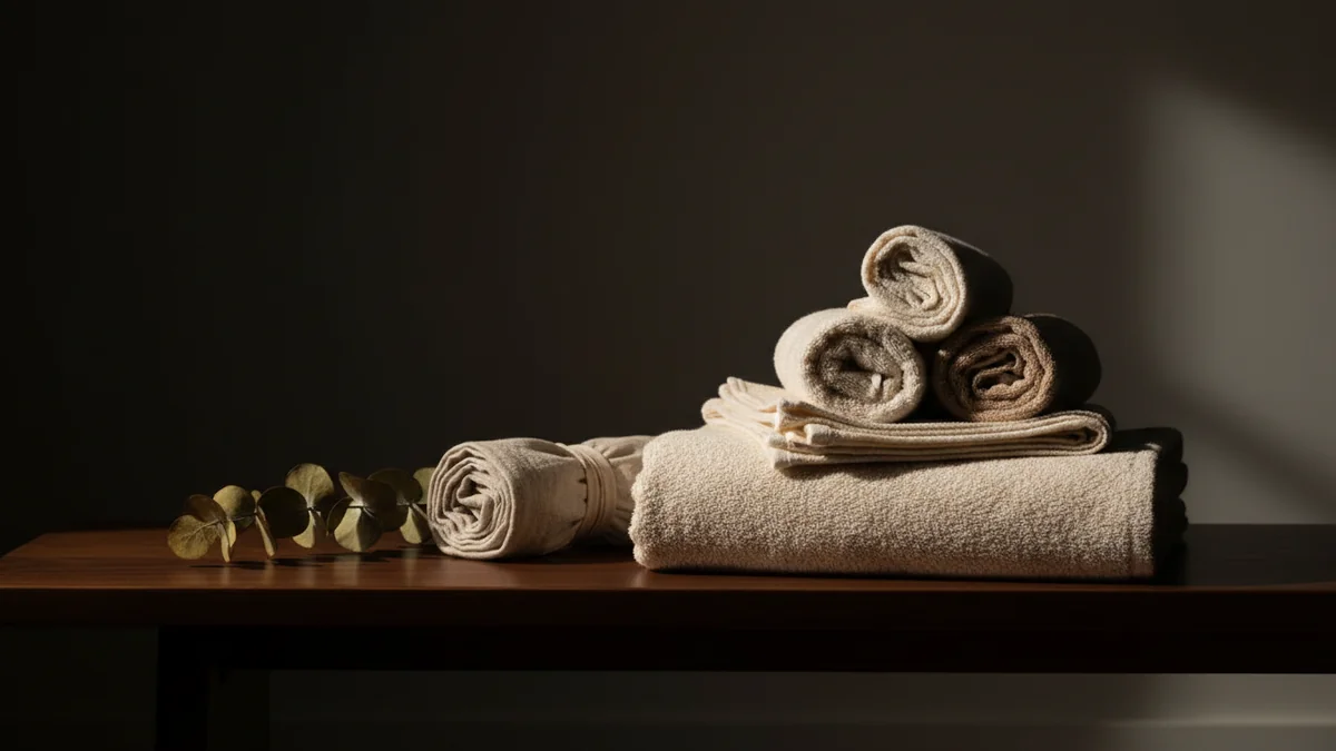 A calm, warm-lit studio space representing postnatal recovery and body restoration in Melbourne